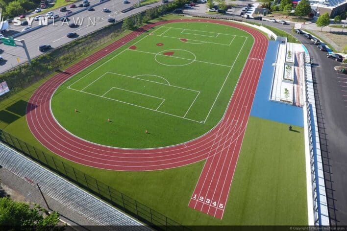 SYNLawn Miami FL sports agility artificial grass with running track and field